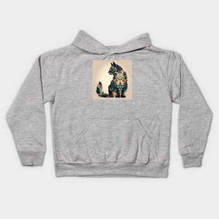 Ornate Feline Profile Kids Hoodie